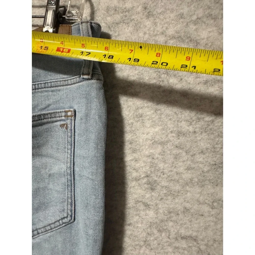 Madewell Womens Size 11 Capri Raw Hem Light Blue Distressed Worn Pants